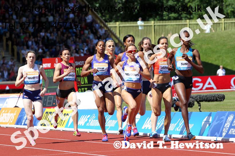 Womens 800 metres, IAAF Diamond League, Birmingham. Photo: David T. Hewitson/Sports for All Pics
